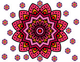 Dibujo Mandala flor natural pintado por nahiafrias