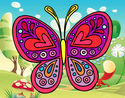 Dibujo Mandala mariposa pintado por pintoresco
