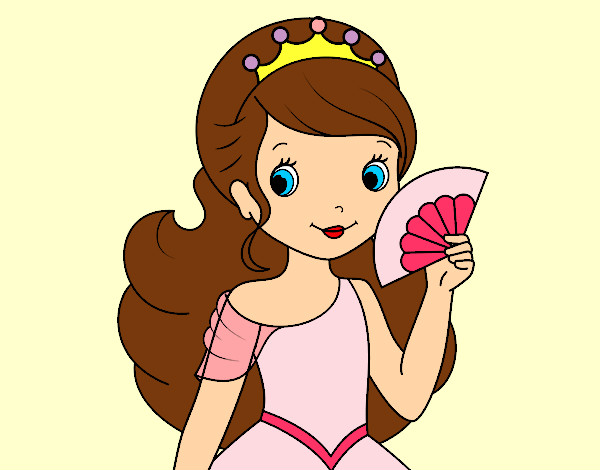 Dibujo Princesa y abanico pintado por Diamond