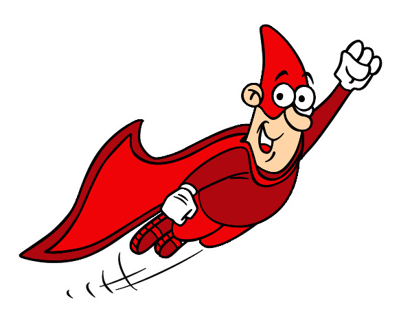 Dibujo Súper héroe volando pintado por kikass