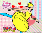 Dibujo Barbie en primer arabesque pintado por 2Tigresas