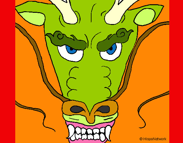 Dibujo Cabeza de dragón pintado por 2Tigresas