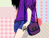 Dibujo Chica con bolso pintado por JennyL