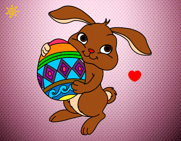 Dibujo Conejo con huevo de pascua pintado por Arjelyz