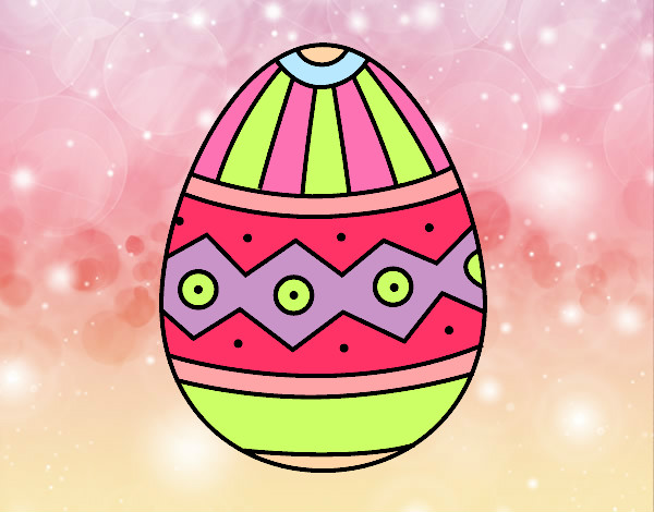 Dibujo Huevo de Pascua estampado pintado por Arjelyz