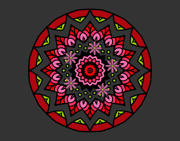 Dibujo Mandala creciente pintado por blanca