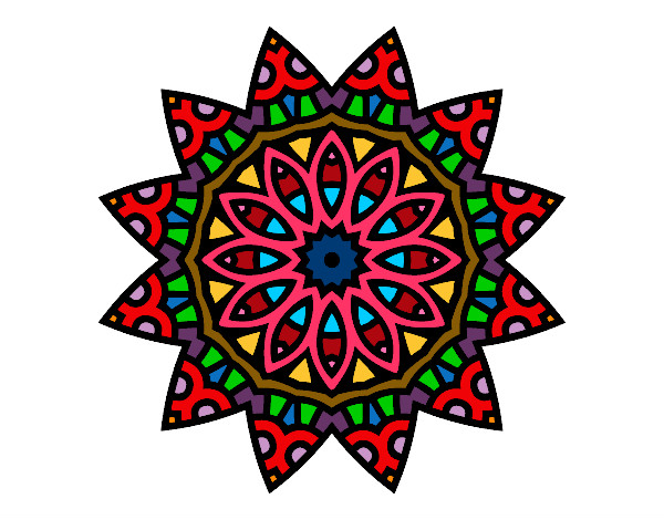 Dibujo Mandala estrella pintado por RO_CI_2004