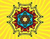 Dibujo Mandala flor simétrica pintado por RO_CI_2004