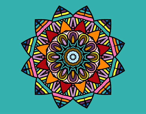 Dibujo Mandala frutal pintado por pangu