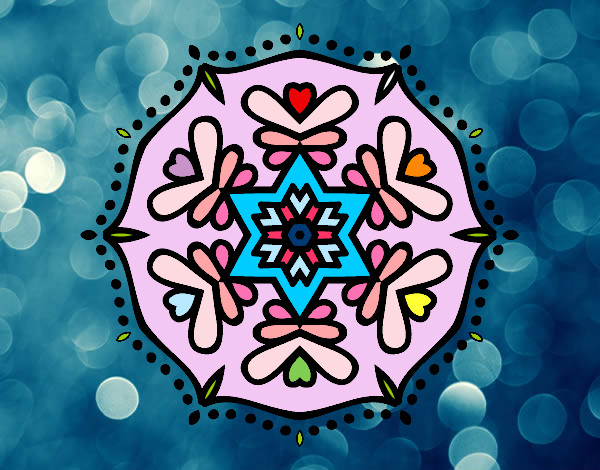 Dibujo Mandala simétrica pintado por gabyota27