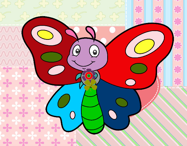 Dibujo Mariposa fantasía pintado por 2Tigresas