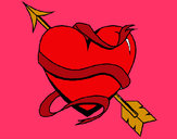 Dibujo Corazón con flecha pintado por mikuo