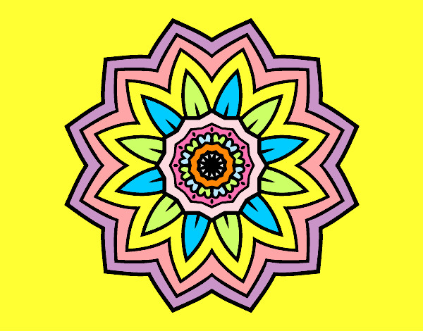 Dibujo Mandala flor de girasol pintado por Mariadelca