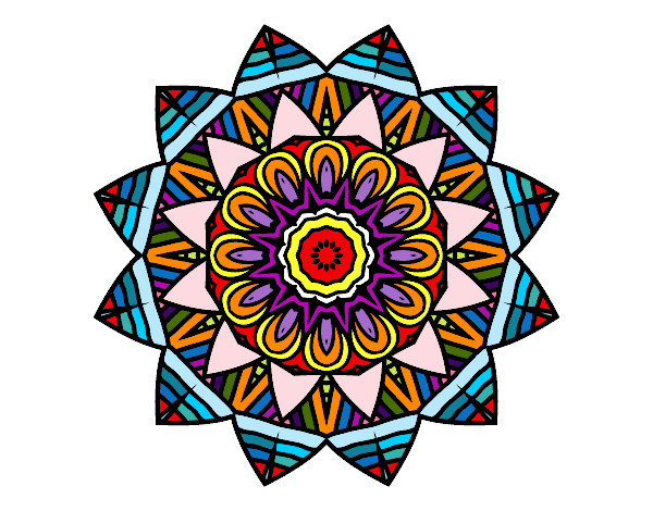 Dibujo Mandala frutal pintado por andreonga