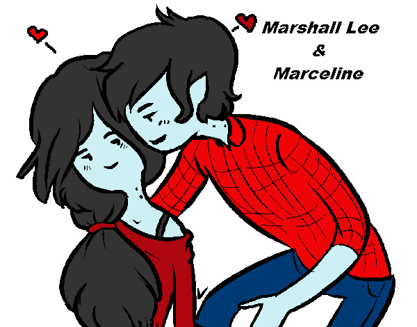 Dibujo Marshall Lee y Marceline pintado por mikuo