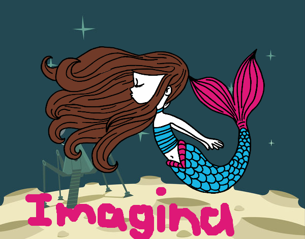 Dibujo Sirena flotando pintado por siolinda
