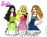 Dibujo Barbie y sus amigas vestidas de fiesta pintado por isita_mgb
