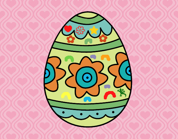 Huevo de Pascua con flores
