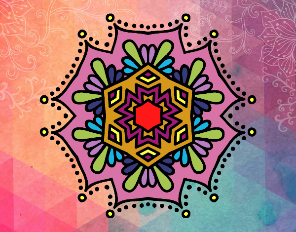 Dibujo Mandala flor simétrica pintado por hildu