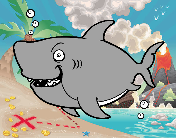Dibujo Tiburón ballena pintado por gatitos3