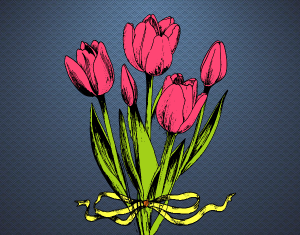 ramo de tulipanes color rosa