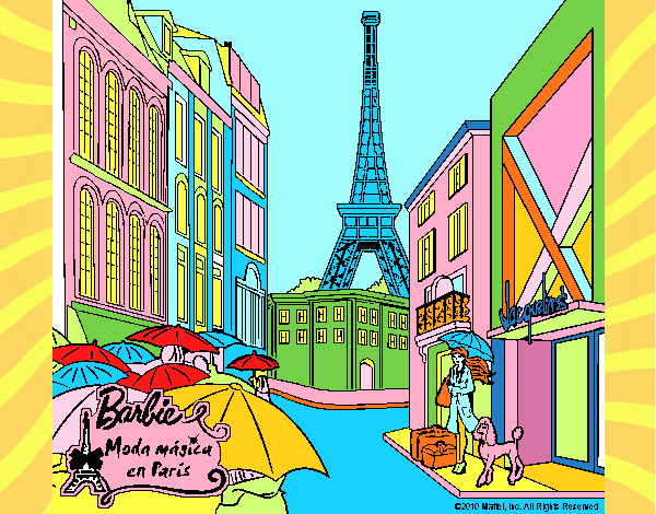 Dibujo Barbie en la Torre Eiffel pintado por Mariadelca