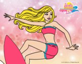 Dibujo Barbie surfeando pintado por kittinais