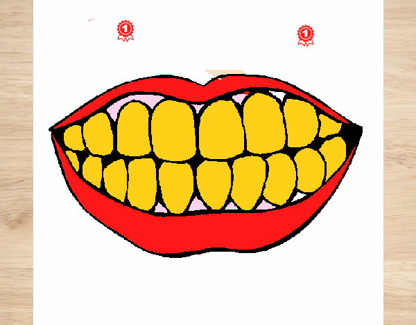 Dibujo Boca y dientes pintado por annayelias
