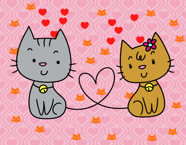 Dibujo Gatos enamorados pintado por Nikki-Airi