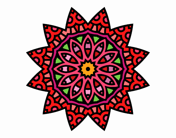 Dibujo Mandala estrella pintado por tilditus