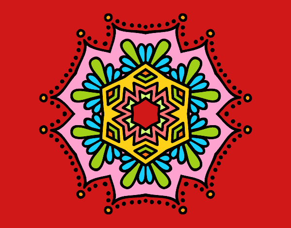 Dibujo Mandala flor simétrica pintado por tilditus