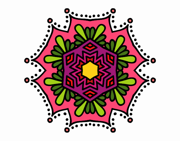 Dibujo Mandala flor simétrica pintado por tilditus