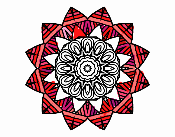 Dibujo Mandala frutal pintado por tilditus