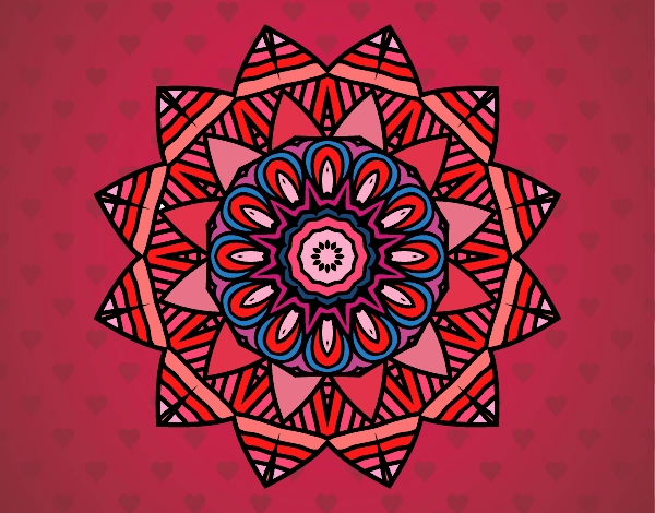 Dibujo Mandala frutal pintado por tilditus