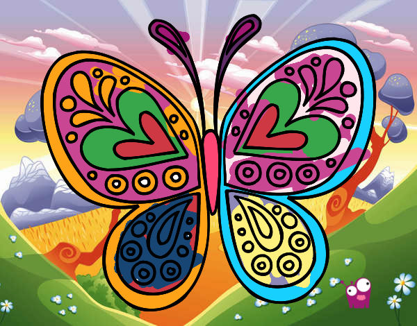 Dibujo Mandala mariposa pintado por celiacr411