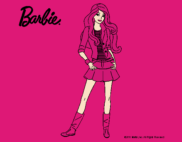 Dibujo Barbie juvenil pintado por tilditus