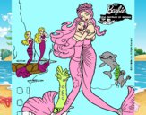 Dibujo Barbie sirena y la reina sirena pintado por AngieB