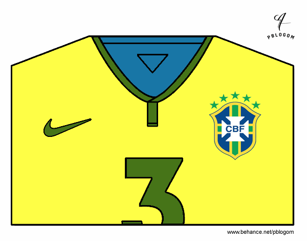 Dibujo Camiseta del mundial de fútbol 2014 de Brasil pintado por petercruz1