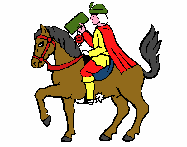 Cartero navideño en caballo