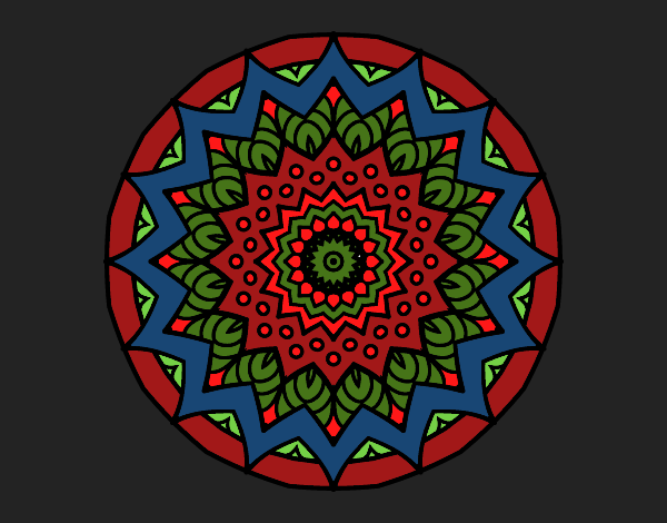 Dibujo Mandala creciente pintado por tilditus