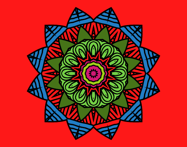 Dibujo Mandala frutal pintado por tilditus