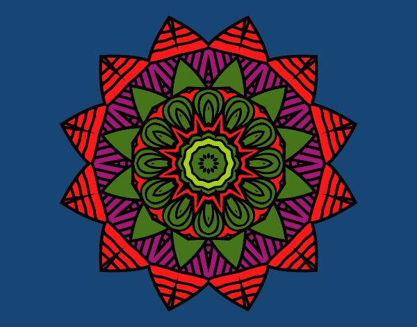 Dibujo Mandala frutal pintado por tilditus