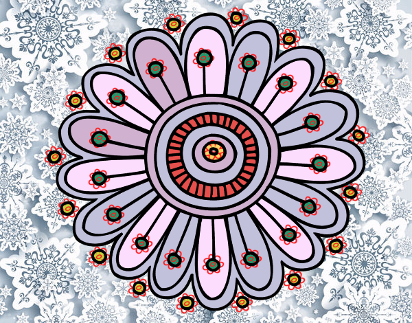 Dibujo Mandala margarita pintado por tilditus