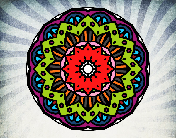 Dibujo Mandala modernista pintado por tilditus