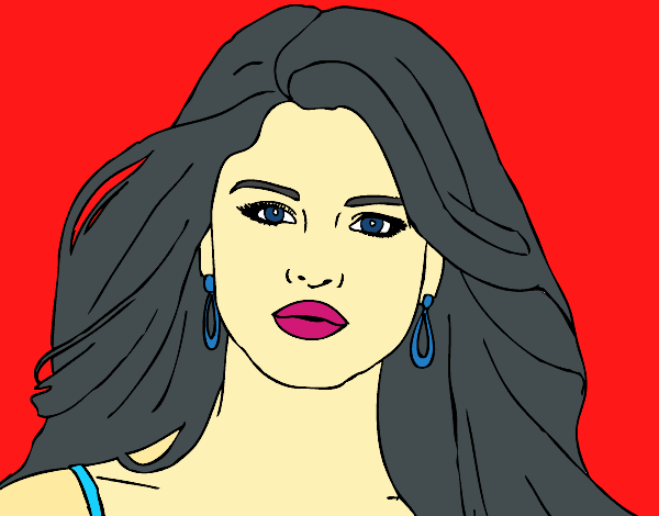 Dibujo Selena Gomez primer plano pintado por ARGOM