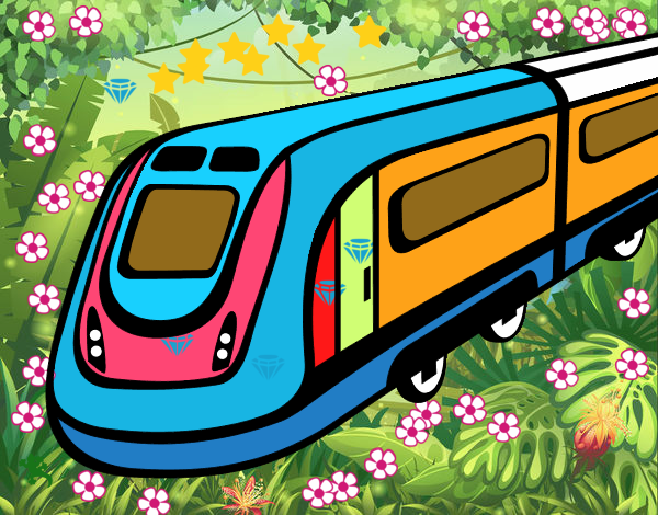 Dibujo Tren de alta velocidad pintado por VALEN4