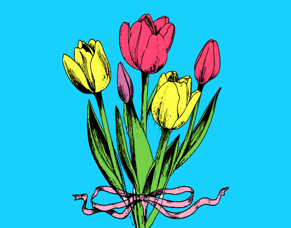 Dibujo Tulipanes con lazo pintado por emiliano23