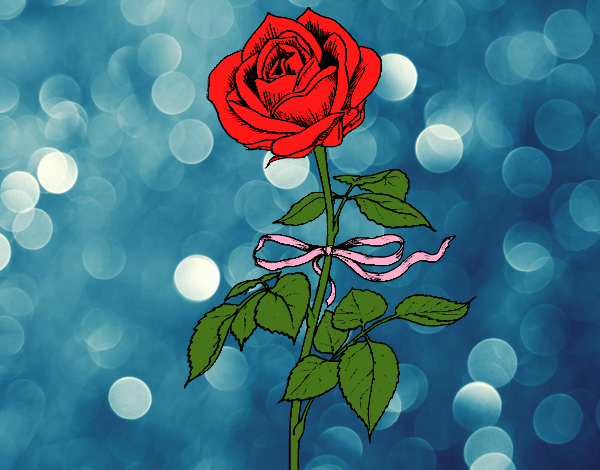 Dibujo Una rosa pintado por every