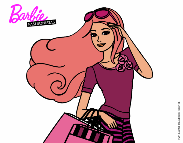 Dibujo Barbie con bolsas pintado por nathaly23