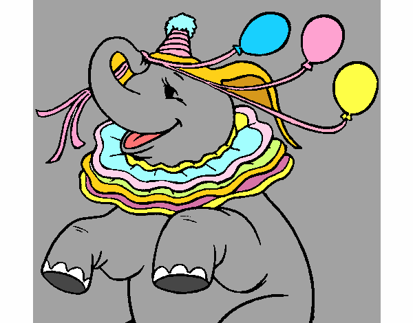 Dibujo De Elefante Con Globos Pintado Por En Dibujos Net El D A A Las